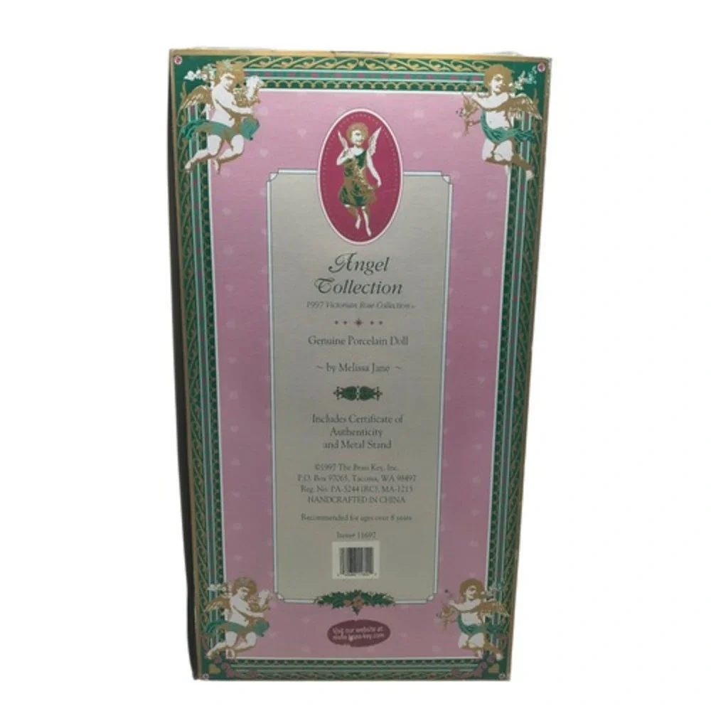 1997 Brass Key Melissa Jane Victorian Rose Angel Porcelain 16